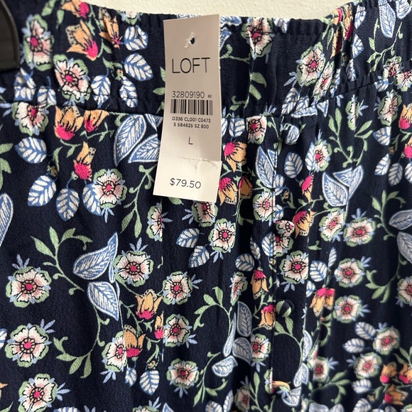 Loft Floral Navy hi low ruffle Skirt L - Picture 10 of 11
